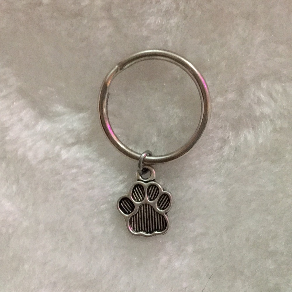 Silver Paw Print Keychain